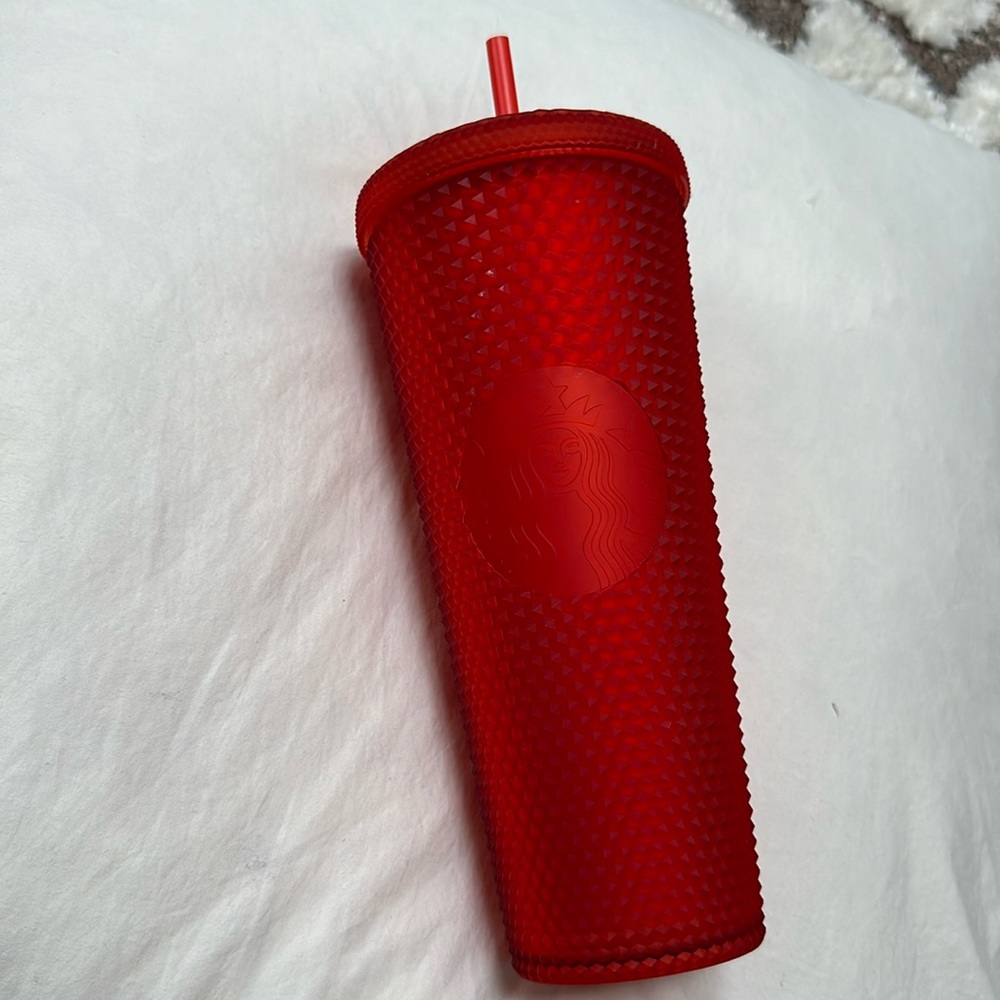 2021 Starbucks Matte Red Studded Cup - Valentines Release 24oz